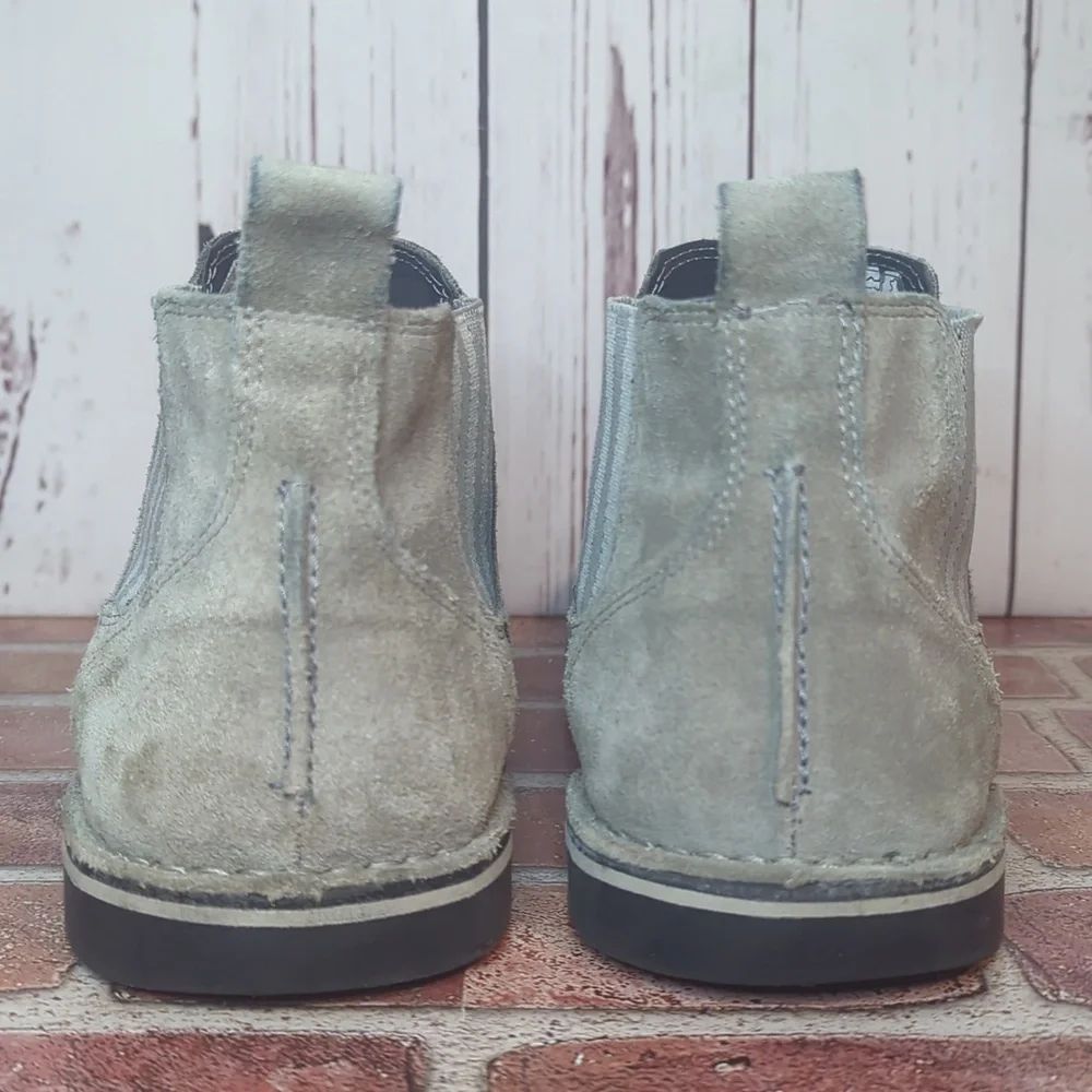 Steve‎ Madden Mens Grey Sand Suede Intuit Leather Chelsea Boot Size 12